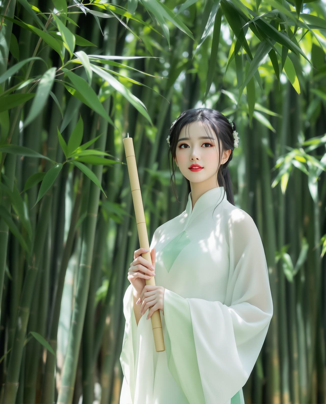 cosplay福利 - 古风竹林汉服美人 - 主图